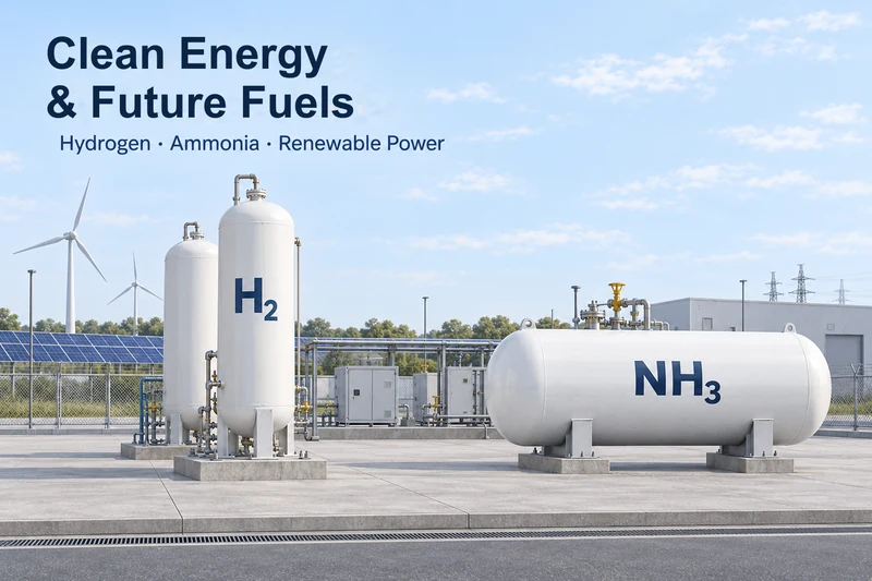 Hydrogen and ammonia storage tanks with renewable electricity: a research concept illustration